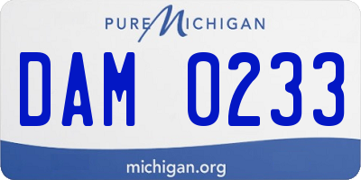 MI license plate DAM0233