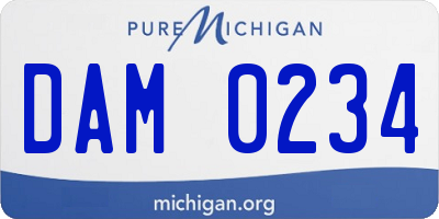 MI license plate DAM0234