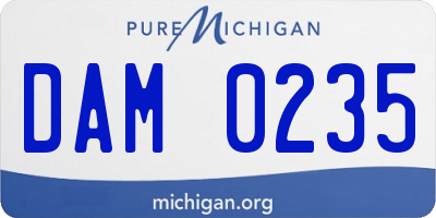 MI license plate DAM0235