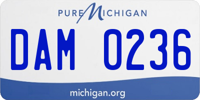 MI license plate DAM0236