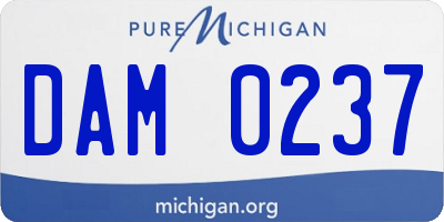 MI license plate DAM0237