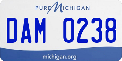 MI license plate DAM0238