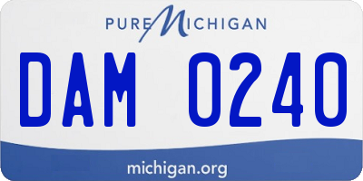 MI license plate DAM0240