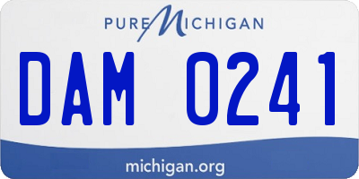 MI license plate DAM0241