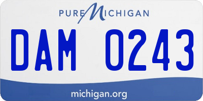 MI license plate DAM0243