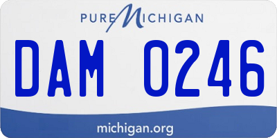 MI license plate DAM0246