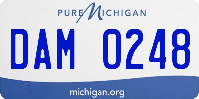 MI license plate DAM0248