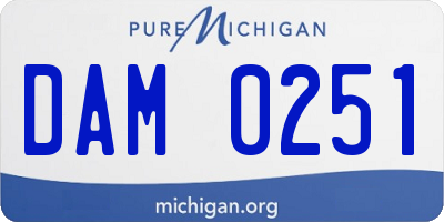 MI license plate DAM0251
