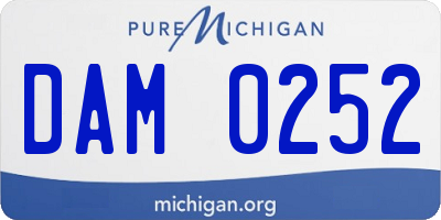 MI license plate DAM0252