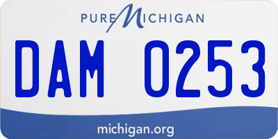 MI license plate DAM0253