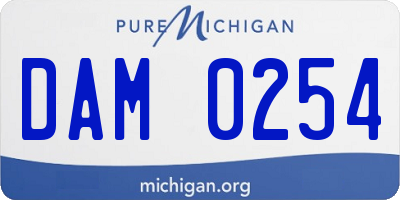 MI license plate DAM0254