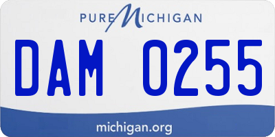 MI license plate DAM0255