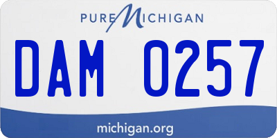 MI license plate DAM0257