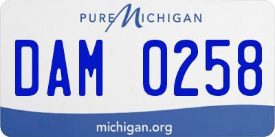 MI license plate DAM0258