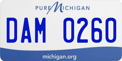 MI license plate DAM0260