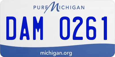 MI license plate DAM0261