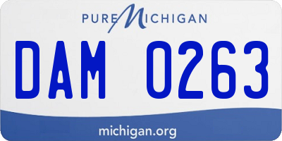 MI license plate DAM0263