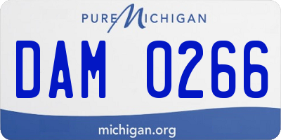 MI license plate DAM0266