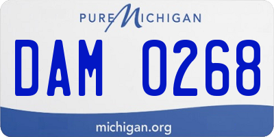 MI license plate DAM0268