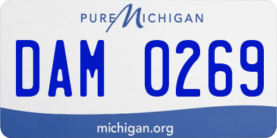 MI license plate DAM0269