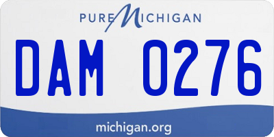 MI license plate DAM0276