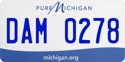 MI license plate DAM0278