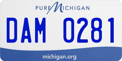 MI license plate DAM0281