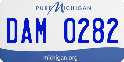 MI license plate DAM0282