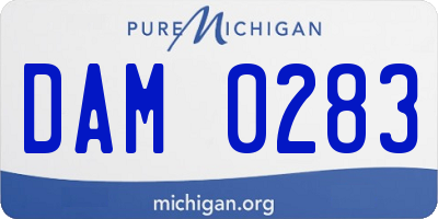 MI license plate DAM0283