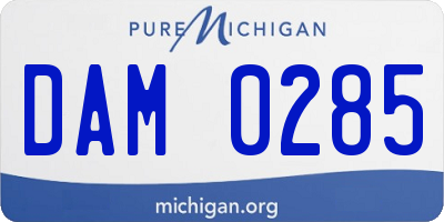 MI license plate DAM0285