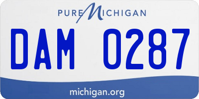 MI license plate DAM0287