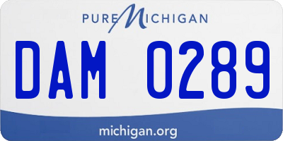 MI license plate DAM0289