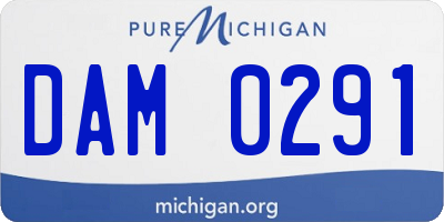 MI license plate DAM0291