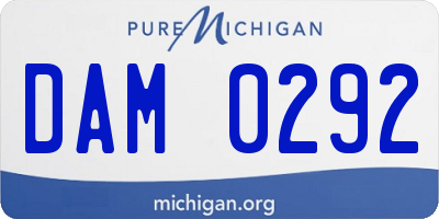 MI license plate DAM0292