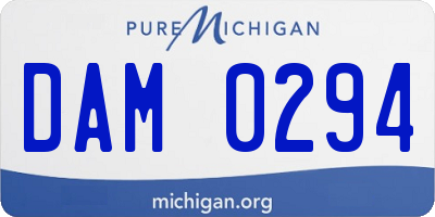 MI license plate DAM0294