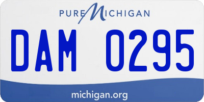 MI license plate DAM0295
