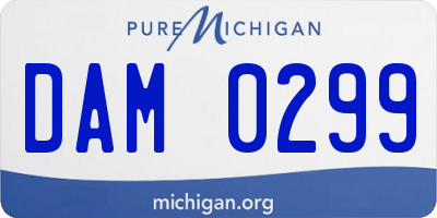 MI license plate DAM0299