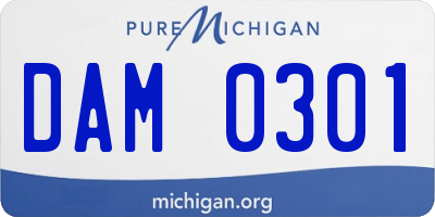 MI license plate DAM0301