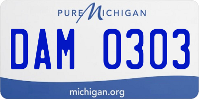 MI license plate DAM0303