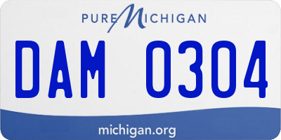 MI license plate DAM0304