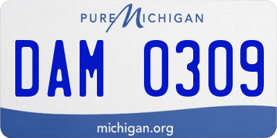 MI license plate DAM0309