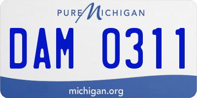 MI license plate DAM0311