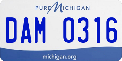 MI license plate DAM0316