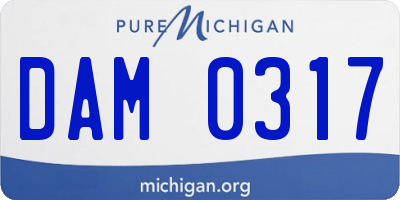 MI license plate DAM0317