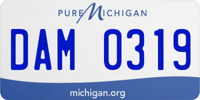 MI license plate DAM0319