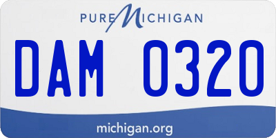 MI license plate DAM0320