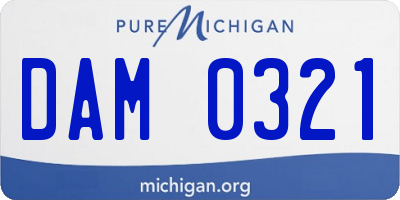 MI license plate DAM0321