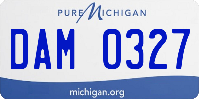 MI license plate DAM0327