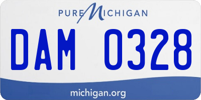 MI license plate DAM0328