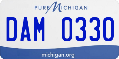 MI license plate DAM0330